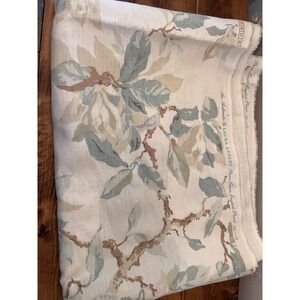 Vtg Laura Ashley English country Linen Fabric Floral 3 Yard 123x 29 CUT READ